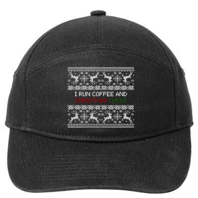 I Run On Coffee And Christmas Cheer 7-Panel Snapback Hat