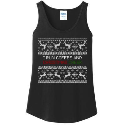 I Run On Coffee And Christmas Cheer Ladies Essential Tank