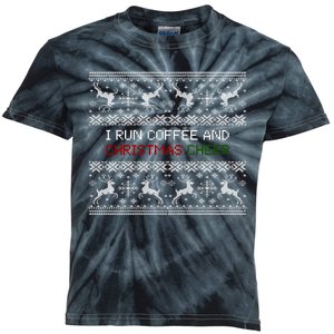 I Run On Coffee And Christmas Cheer Kids Tie-Dye T-Shirt