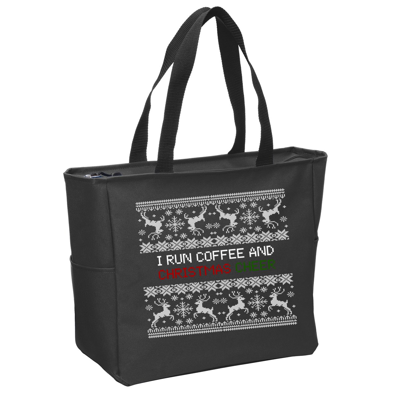 I Run On Coffee And Christmas Cheer Zip Tote Bag