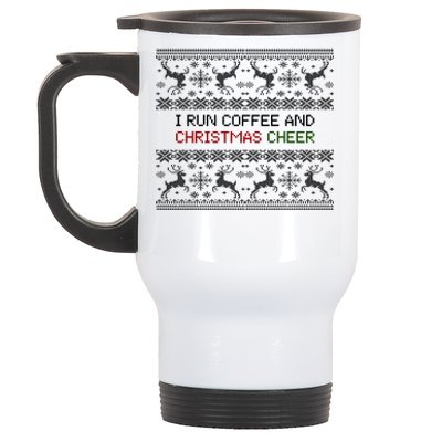 I Run On Coffee And Christmas Cheer Stainless Steel Travel Mug