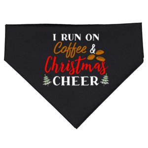 I Run On Coffee & Christmas Cheer Xmas Christmas USA-Made Doggie Bandana