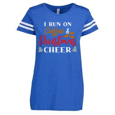 I Run On Coffee & Christmas Cheer Xmas Christmas Enza Ladies Jersey Football T-Shirt