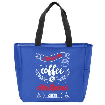 I Run On Coffee And Christmas Cheer Wake Me Up Cute Gift Zip Tote Bag