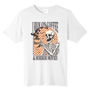 I Run On Coffee And Horror Movies Skeleton Halloween Tall Fusion ChromaSoft Performance T-Shirt