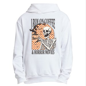 I Run On Coffee And Horror Movies Skeleton Halloween Urban Pullover Hoodie