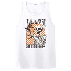 I Run On Coffee And Horror Movies Skeleton Halloween PosiCharge Competitor Tank