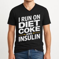 I Run On Diet C.O.K.E And Insulin V-Neck T-Shirt