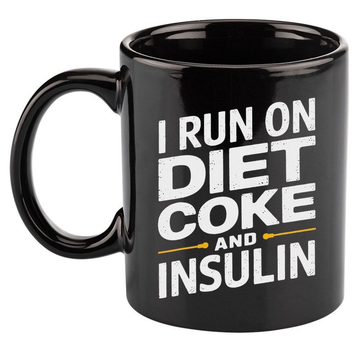 I Run On Diet C.O.K.E And Insulin 11oz C Handle Ceramic Mug