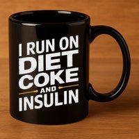 I Run On Diet C.O.K.E And Insulin 11oz C Handle Ceramic Mug