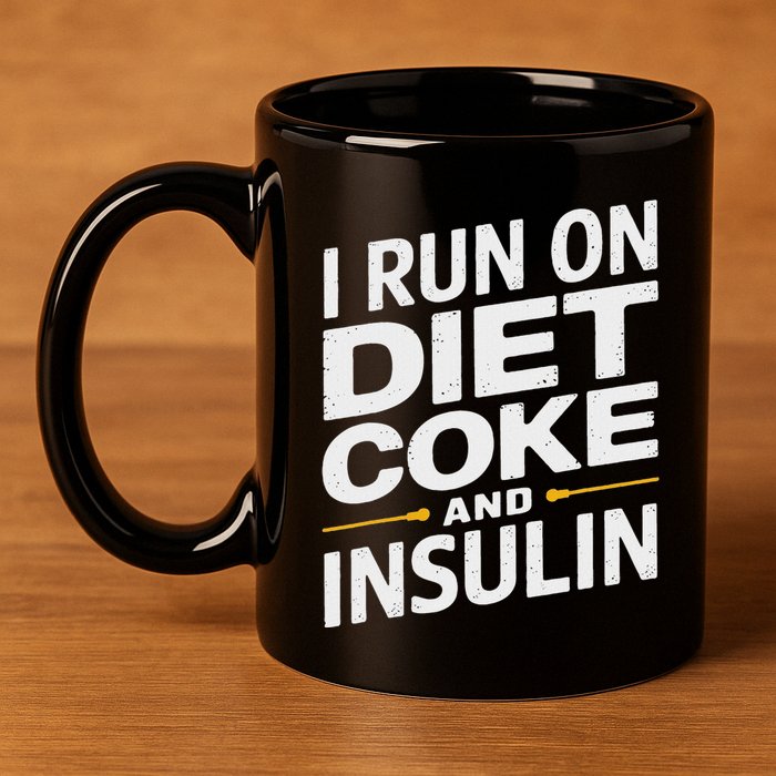 I Run On Diet C.O.K.E And Insulin 11oz C Handle Ceramic Mug