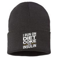 I Run On Diet C.O.K.E And Insulin Sustainable Knit Beanie
