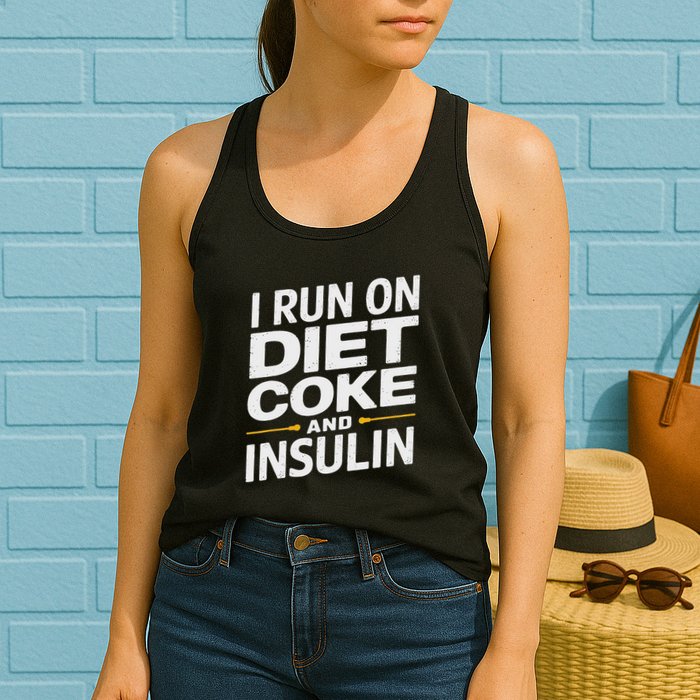 I Run On Diet C.O.K.E And Insulin Womens Tank Top