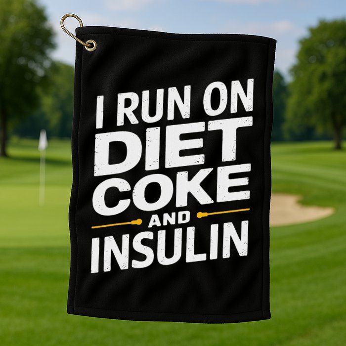 I Run On Diet C.O.K.E And Insulin Golf Towel