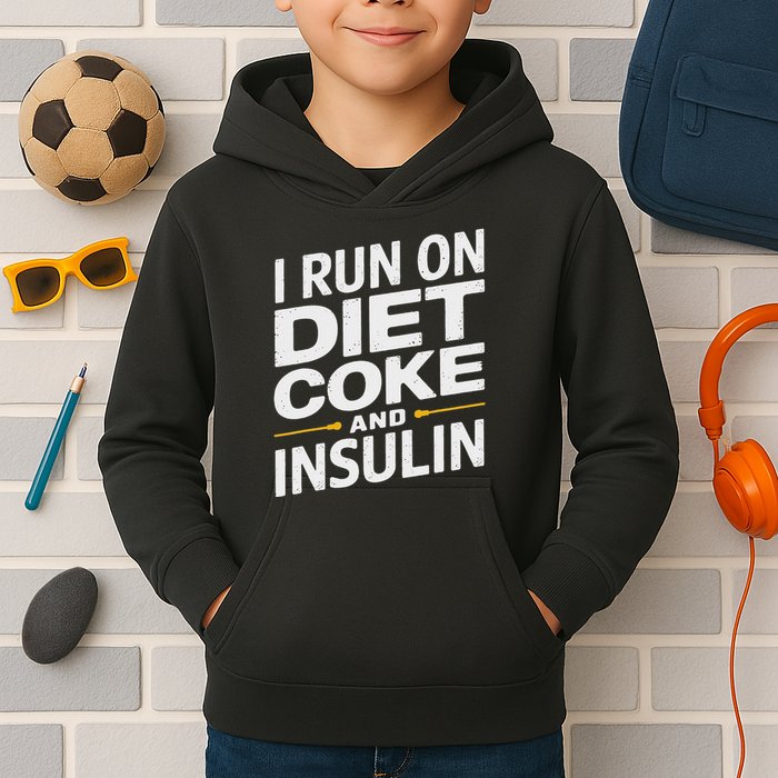 I Run On Diet C.O.K.E And Insulin Kids Hoodie