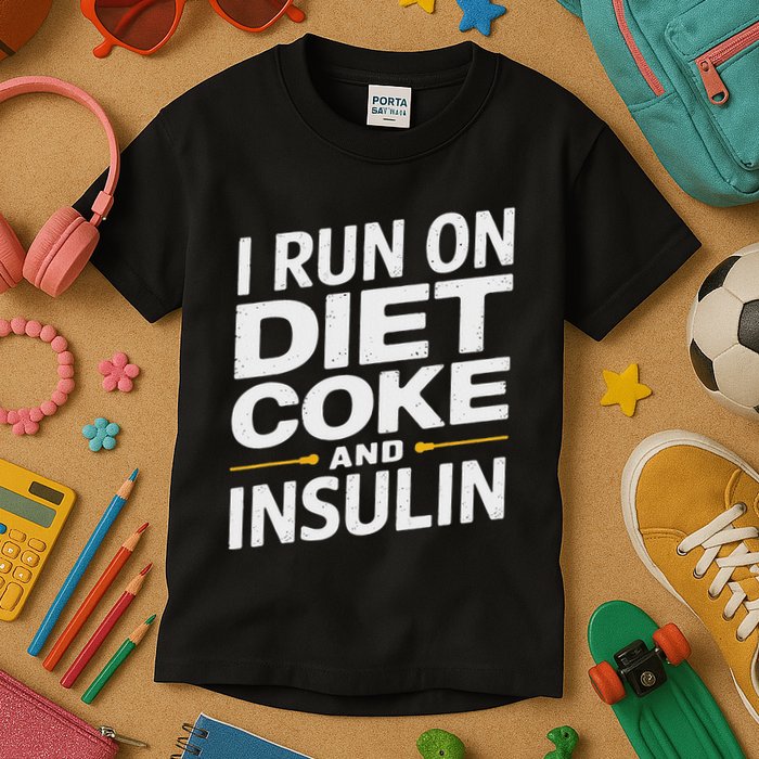 I Run On Diet C.O.K.E And Insulin Kids T-Shirt