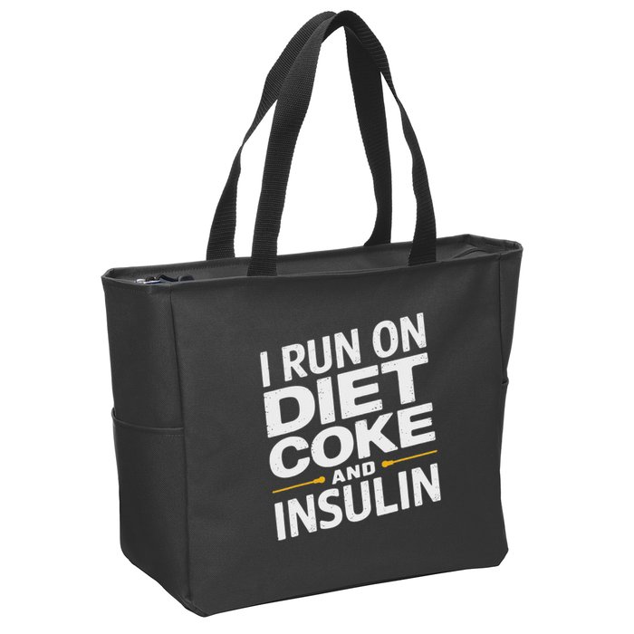 I Run On Diet C.O.K.E And Insulin Zip Tote Bag