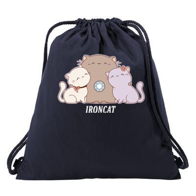 Iron Cat Family Drawstring Bag