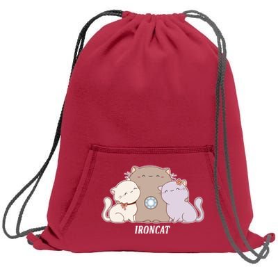 Iron Cat Family Sweatshirt Cinch Pack Bag