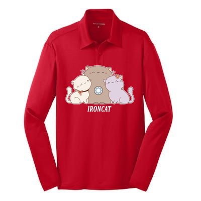 Iron Cat Family Silk Touch Performance Long Sleeve Polo