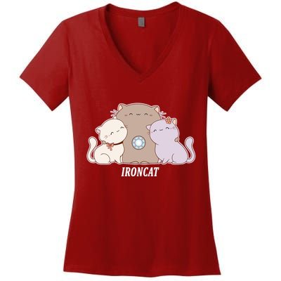 Iron Cat Family Women's V-Neck T-Shirt