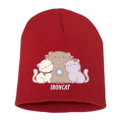 Iron Cat Family Short Acrylic Beanie