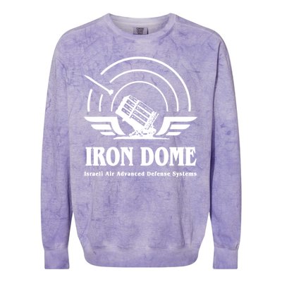 Iron Dome Israeli Air Advance Defense System Colorblast Crewneck Sweatshirt