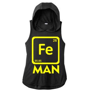 Iron Science Funny Chemistry Fe Periodic Table  Ladies PosiCharge Tri-Blend Wicking Draft Hoodie Tank