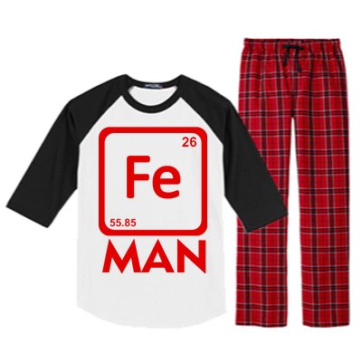 Iron Science Funny Chemistry Fe Periodic Table  Raglan Sleeve Pajama Set