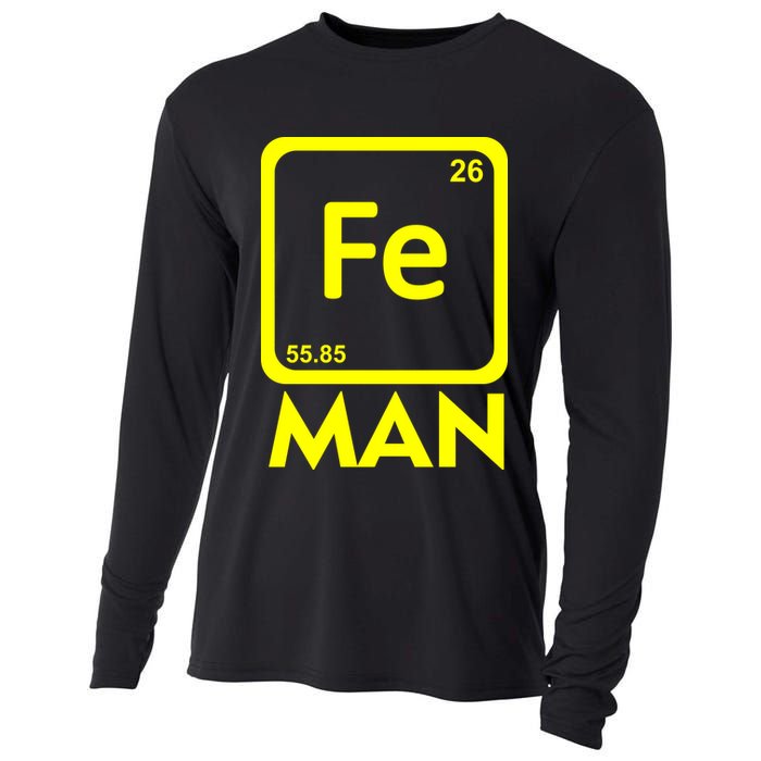 Iron Science Funny Chemistry Fe Periodic Table  Cooling Performance Long Sleeve Crew