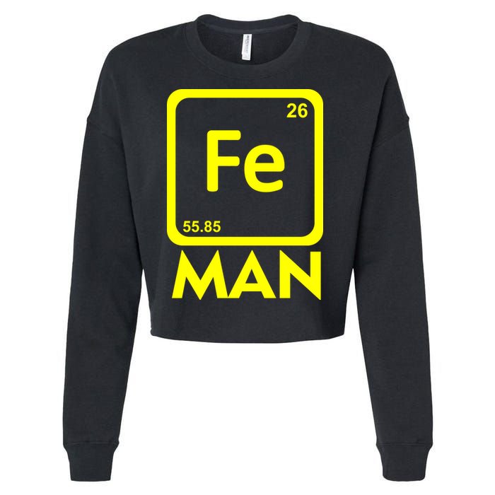 Iron Science Funny Chemistry Fe Periodic Table  Cropped Pullover Crew