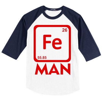 Iron Science Funny Chemistry Fe Periodic Table  Baseball Sleeve Shirt