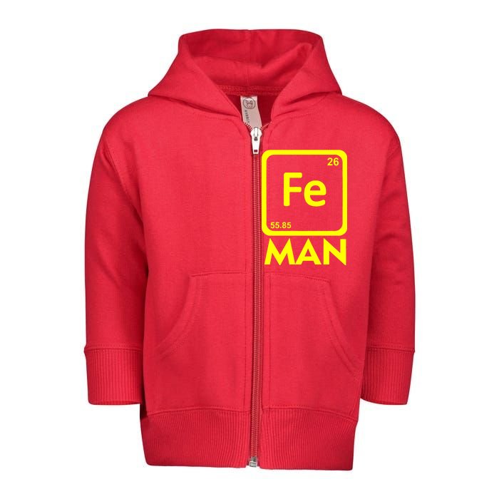 Iron Science Funny Chemistry Fe Periodic Table  Toddler Zip Fleece Hoodie