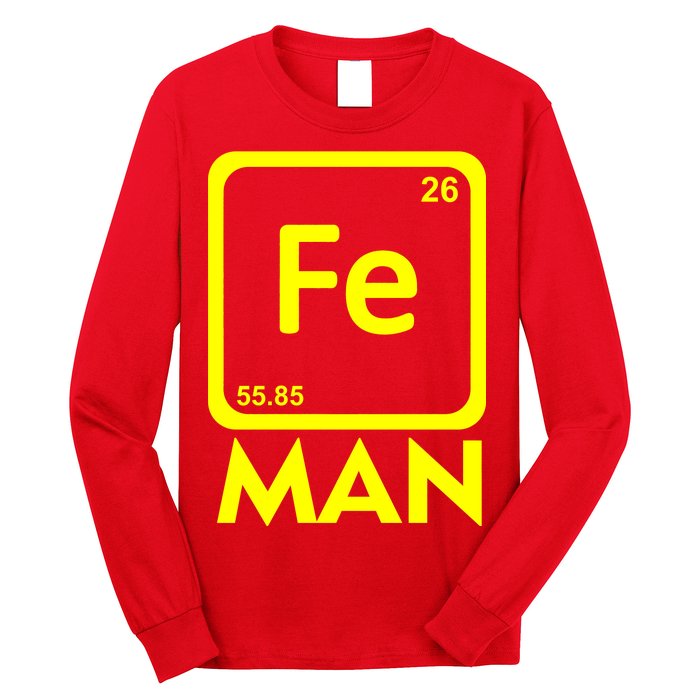 Iron Science Funny Chemistry Fe Periodic Table  Long Sleeve Shirt