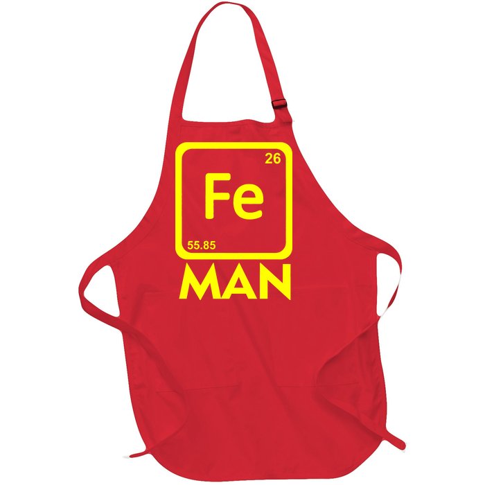 Iron Science Funny Chemistry Fe Periodic Table  Full-Length Apron With Pockets