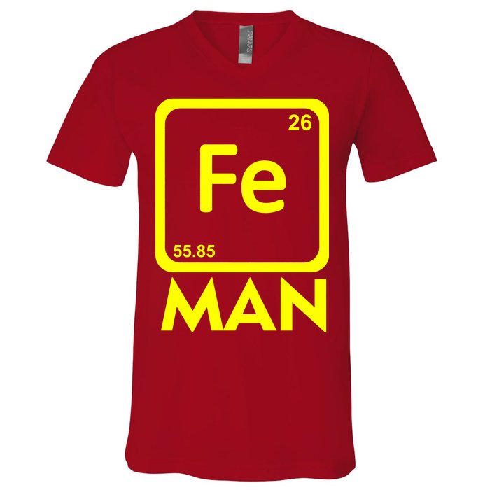 Iron Science Funny Chemistry Fe Periodic Table  V-Neck T-Shirt