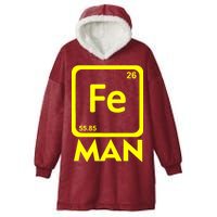 Iron Science Funny Chemistry Fe Periodic Table  Hooded Wearable Blanket