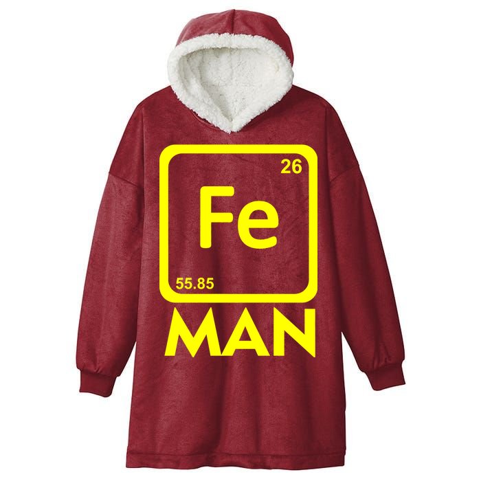 Iron Science Funny Chemistry Fe Periodic Table  Hooded Wearable Blanket