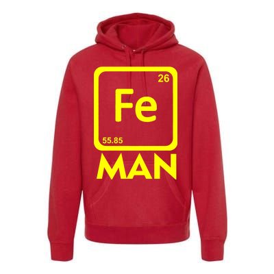 Iron Science Funny Chemistry Fe Periodic Table  Premium Hoodie