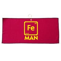 Iron Science Funny Chemistry Fe Periodic Table  Large Microfiber Waffle Golf Towel