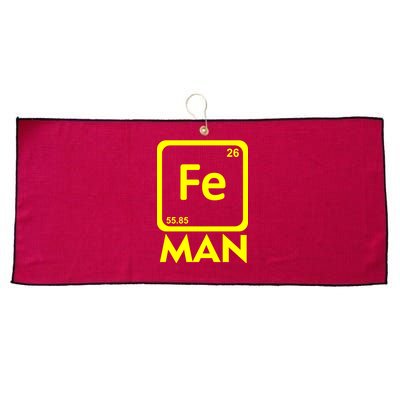 Iron Science Funny Chemistry Fe Periodic Table  Large Microfiber Waffle Golf Towel