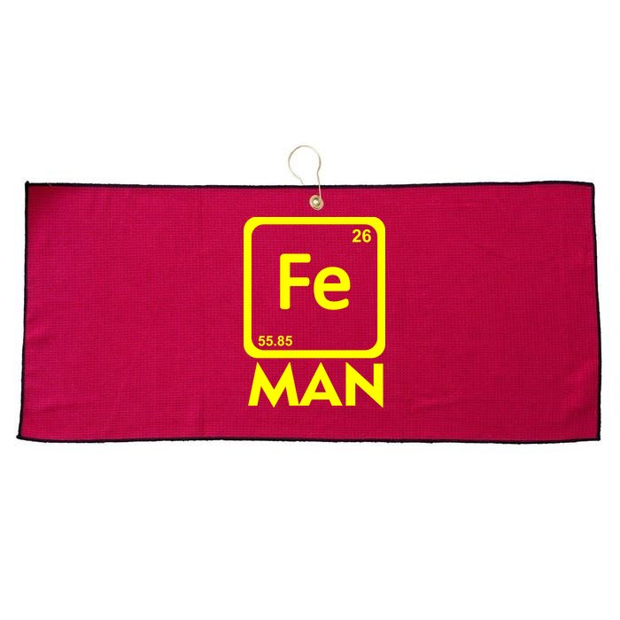 Iron Science Funny Chemistry Fe Periodic Table  Large Microfiber Waffle Golf Towel