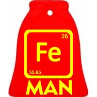 Iron Science Funny Chemistry Fe Periodic Table  Ceramic Bell Ornament