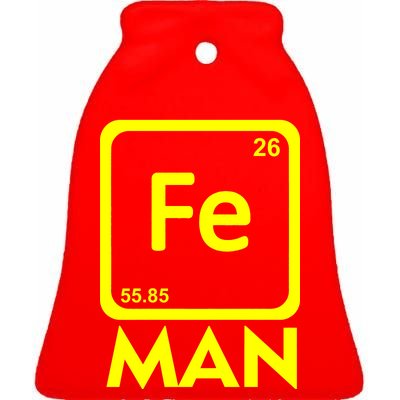 Iron Science Funny Chemistry Fe Periodic Table  Ceramic Bell Ornament