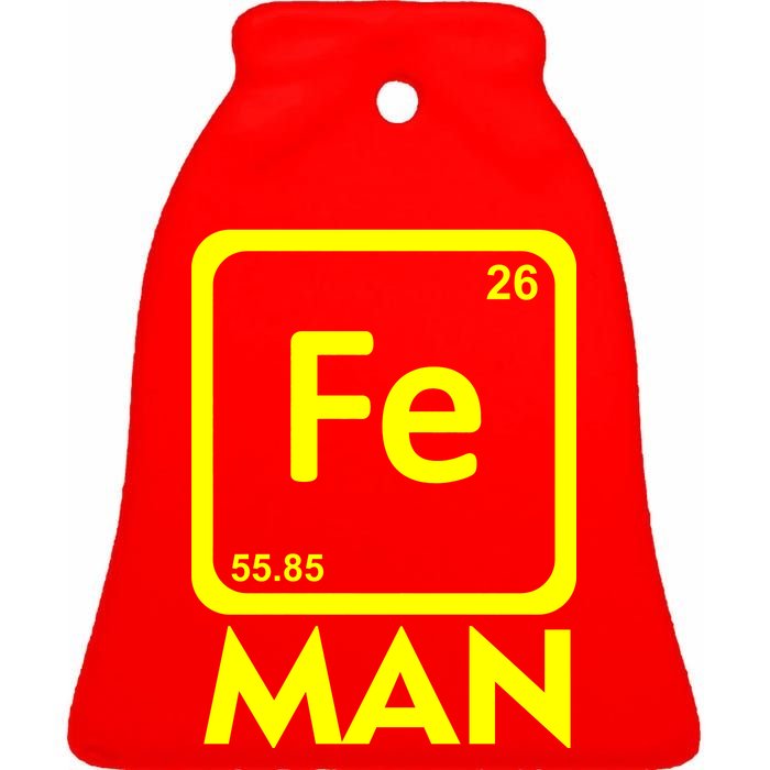 Iron Science Funny Chemistry Fe Periodic Table  Ceramic Bell Ornament