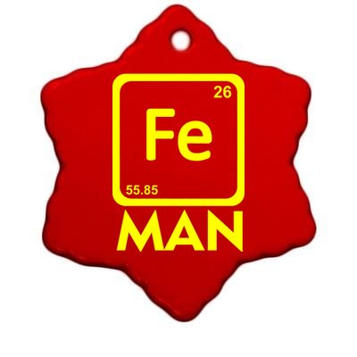 Iron Science Funny Chemistry Fe Periodic Table  Ceramic Star Ornament