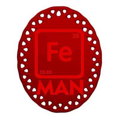 Iron Science Funny Chemistry Fe Periodic Table  Ceramic Oval Ornament