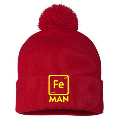 Iron Science Funny Chemistry Fe Periodic Table  Pom Pom 12in Knit Beanie