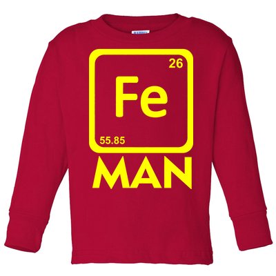 Iron Science Funny Chemistry Fe Periodic Table  Toddler Long Sleeve Shirt