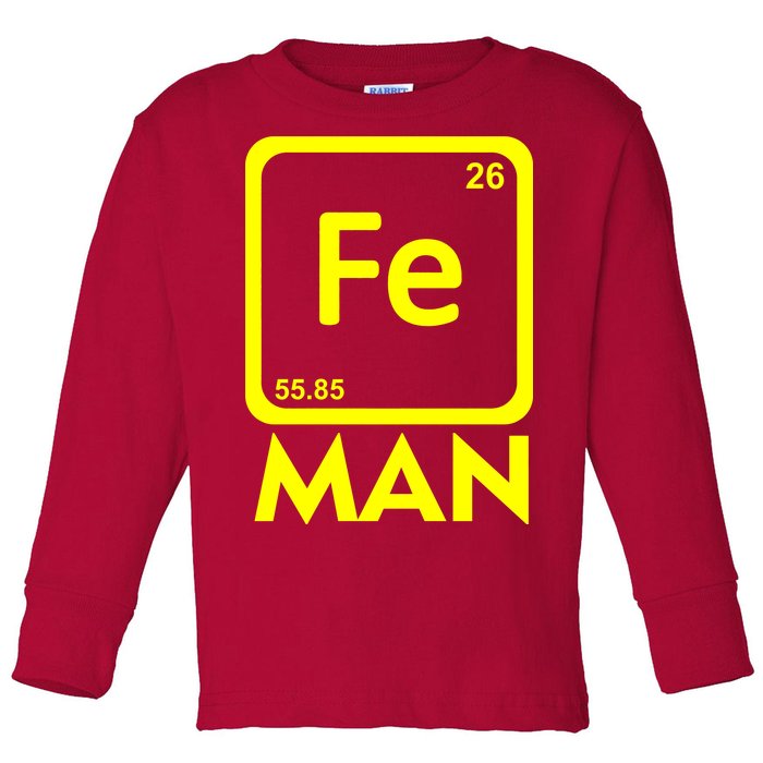 Iron Science Funny Chemistry Fe Periodic Table  Toddler Long Sleeve Shirt